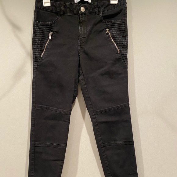 Black denim with zipper and texture detailing